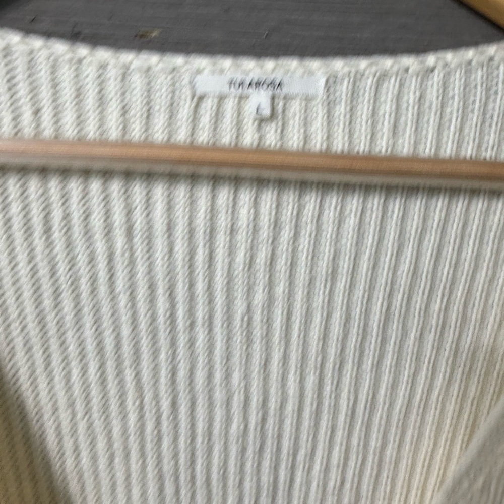 Tularosa Revolve Mia Cream Winter White Ivory Surplice Mini Dress Sz Large - Picture 12 of 14